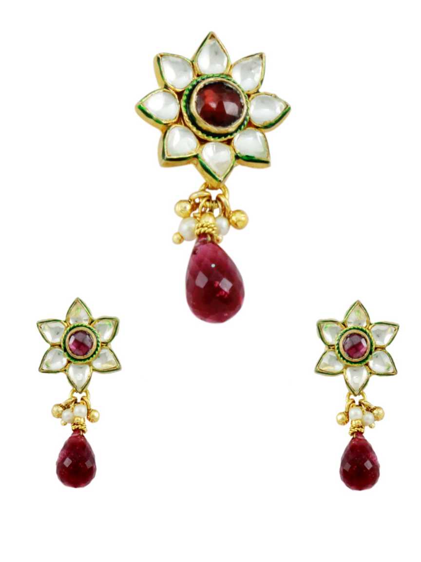PENDANT EARRING in JADAU KUNDAN Style | Design - 11218