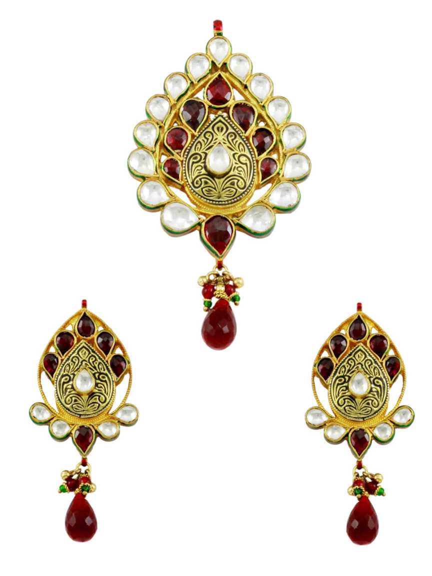 PENDANT EARRING in JADAU KUNDAN Style | Design - 11225