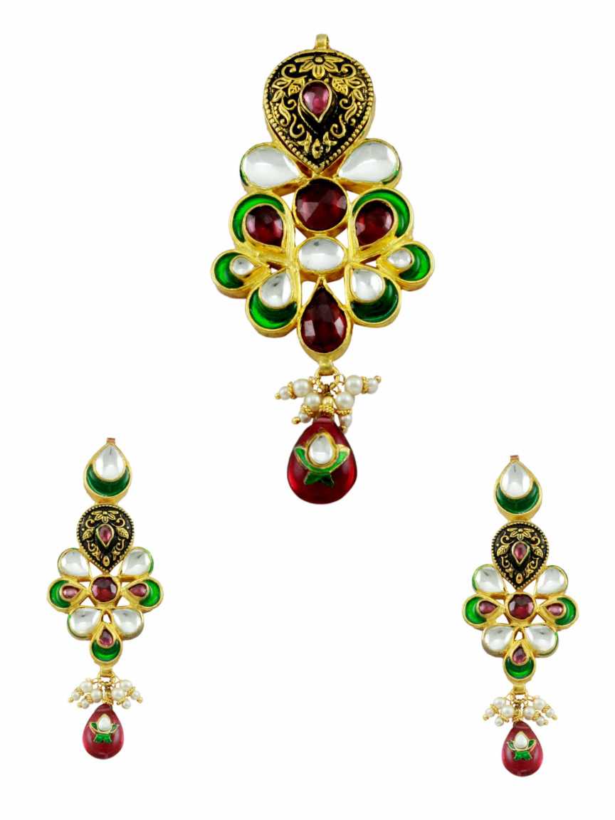 PENDANT EARRING in JADAU KUNDAN Style | Design - 11228