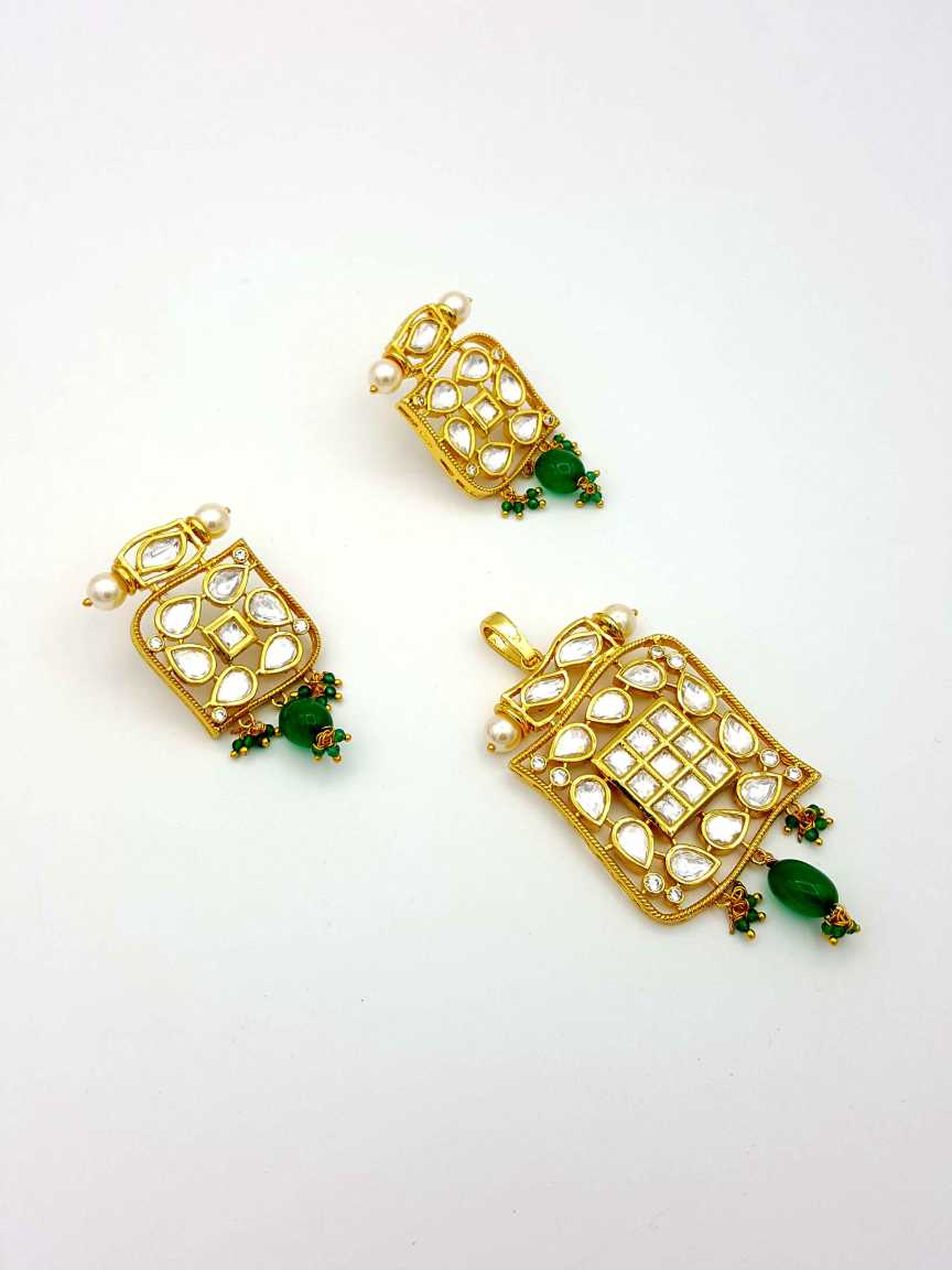 PENDANT EARRING in VILANDI KUNDAN Style | Design - 17620
