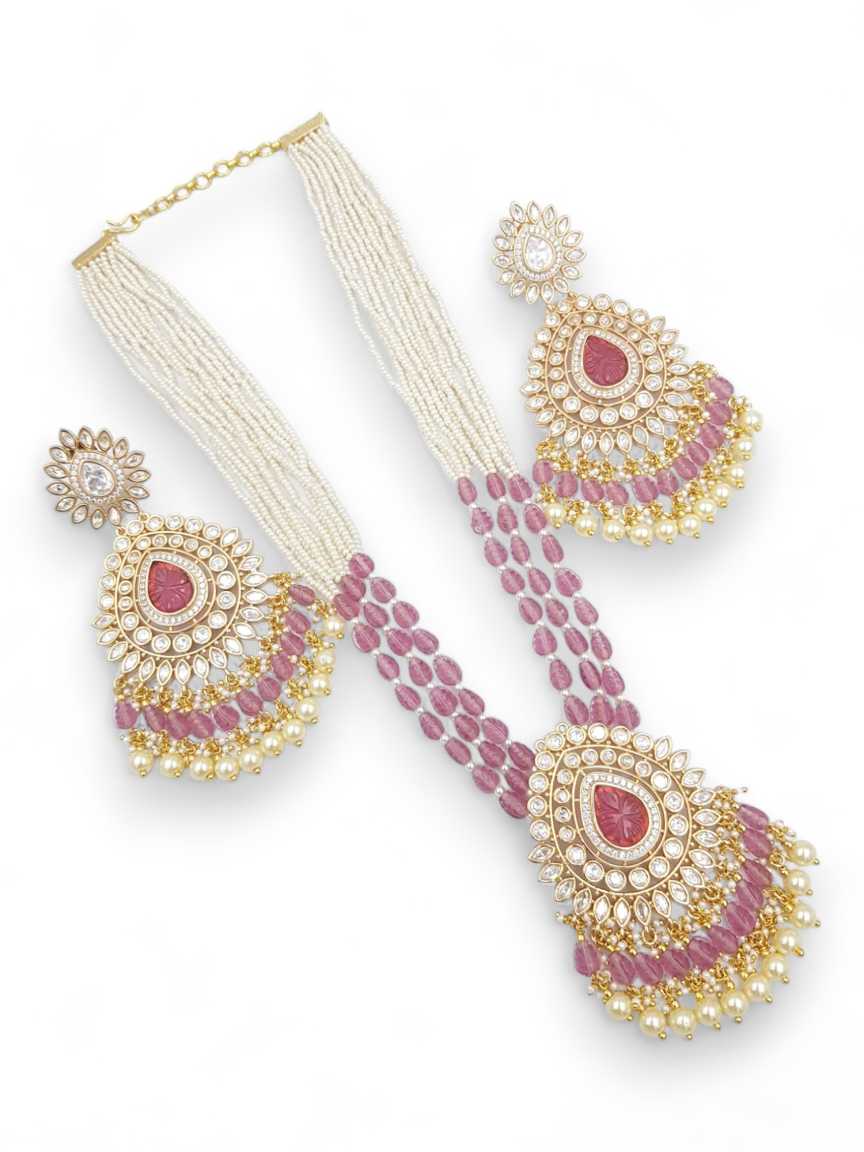 LONG NECKLACE SET WITH PENDANT in BOUTIQUE Style | Design - 22207