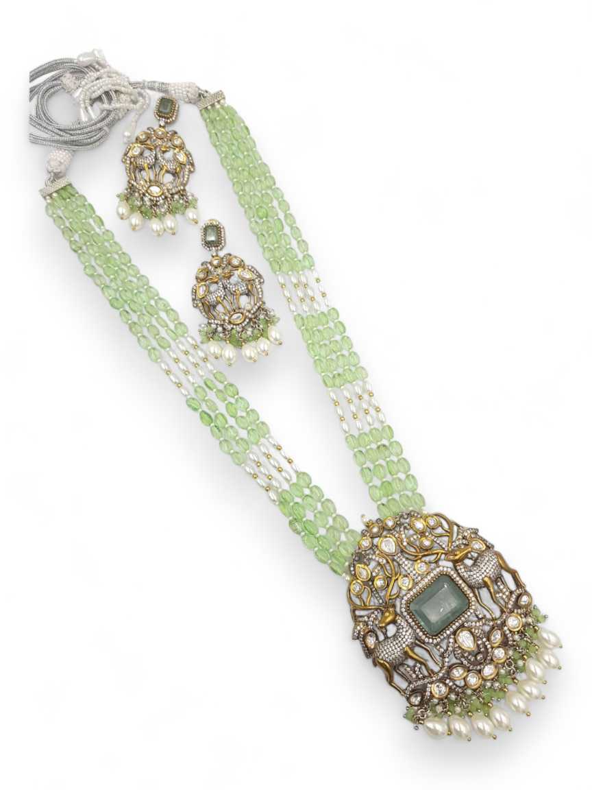 LONG NECKLACE SET WITH PENDANT in BOUTIQUE Style | Design - 22638