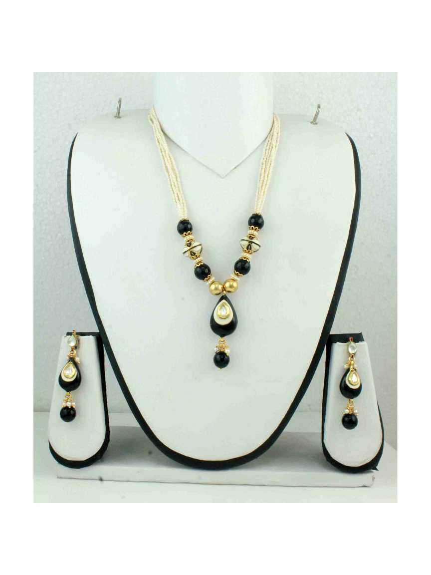 LONG NECKLACE SET WITH PENDANT in MEENAKARI Style | Design - 10905