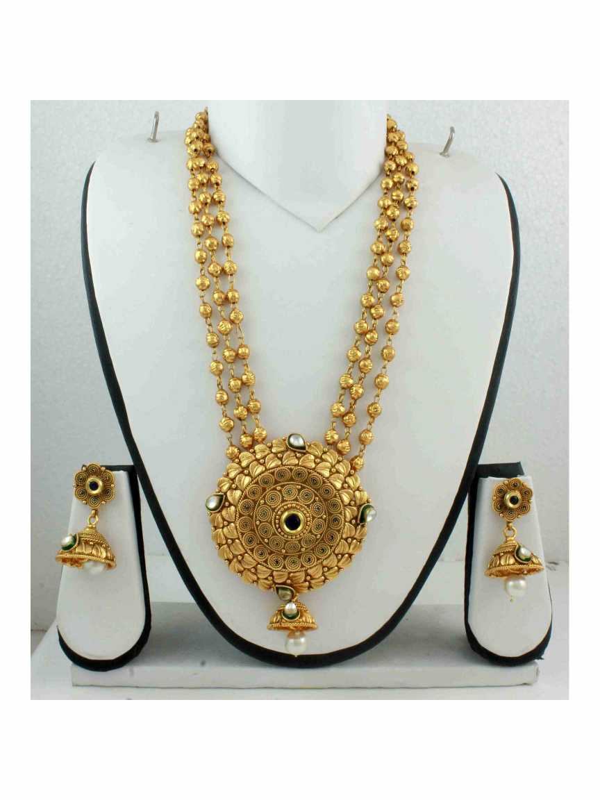 LONG NECKLACE SET WITH PENDANT in GOLD Style | Design - 10791