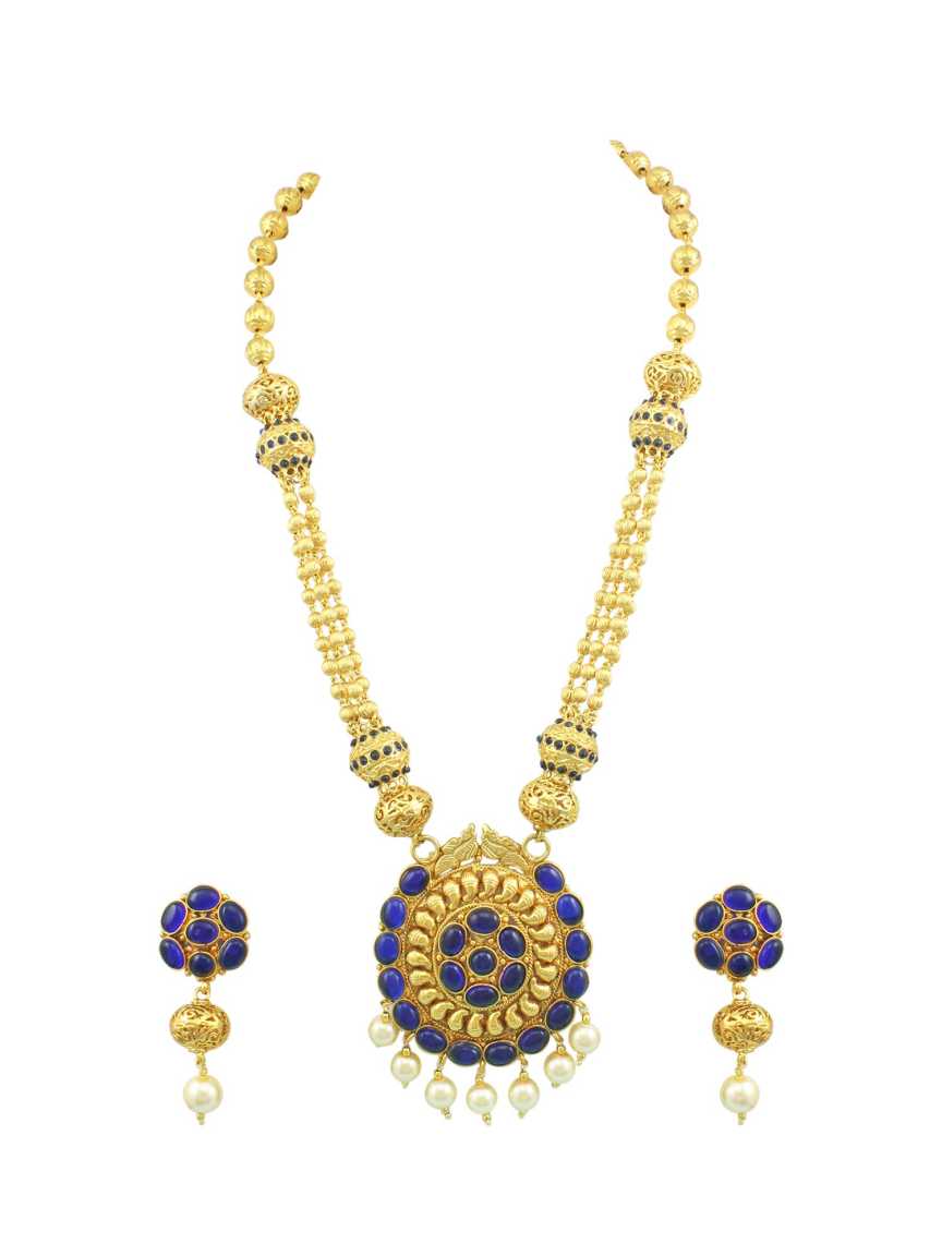 LONG NECKLACE SET WITH PENDANT in GOLD Style | Design - 10816