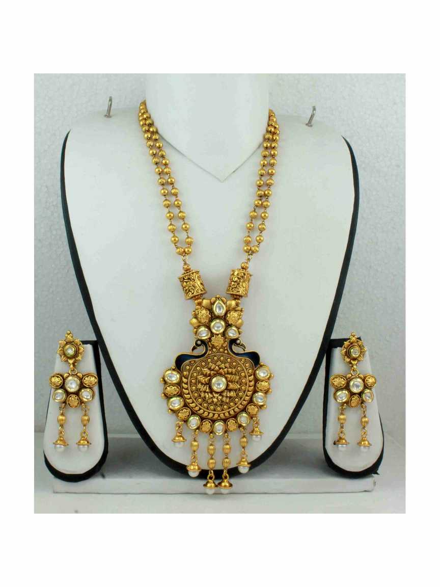 LONG NECKLACE SET WITH PENDANT in GOLD Style | Design - 10870