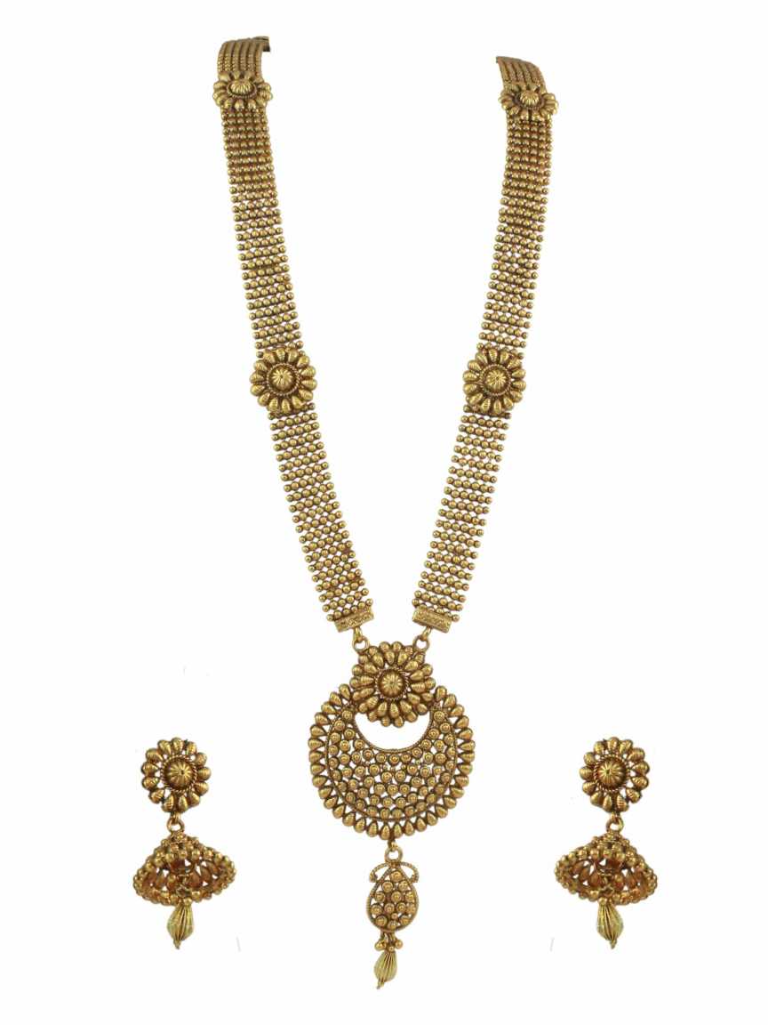 LONG NECKLACE SET WITH PENDANT in GOLD Style | Design - 10871