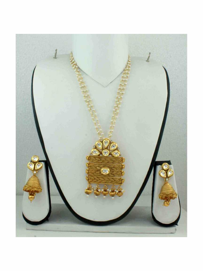 LONG NECKLACE SET WITH PENDANT in GOLD Style | Design - 10873