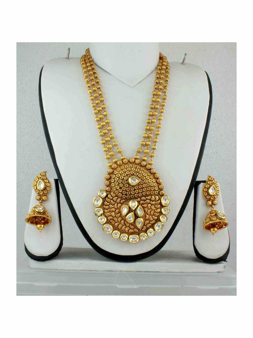 LONG NECKLACE SET WITH PENDANT in GOLD Style | Design - 10875