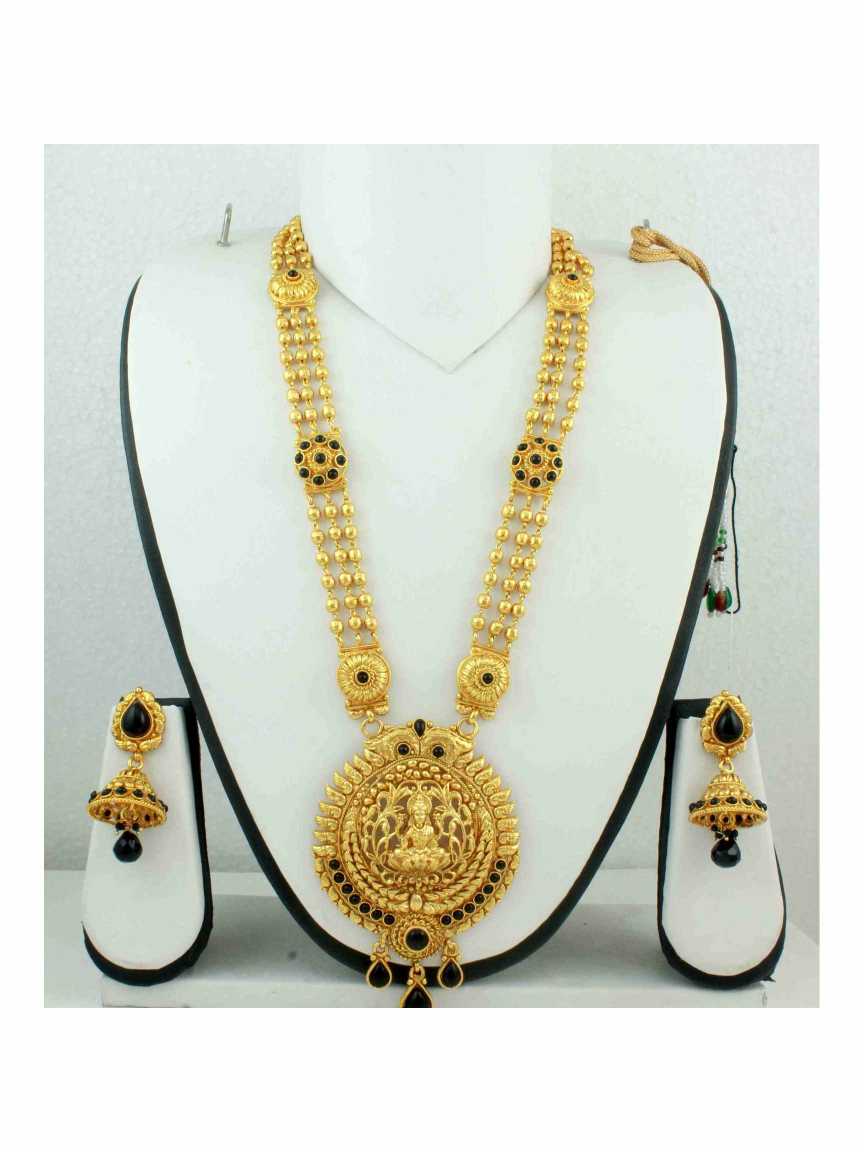 LONG NECKLACE SET WITH PENDANT in TEMPLE Style | Design - 10818