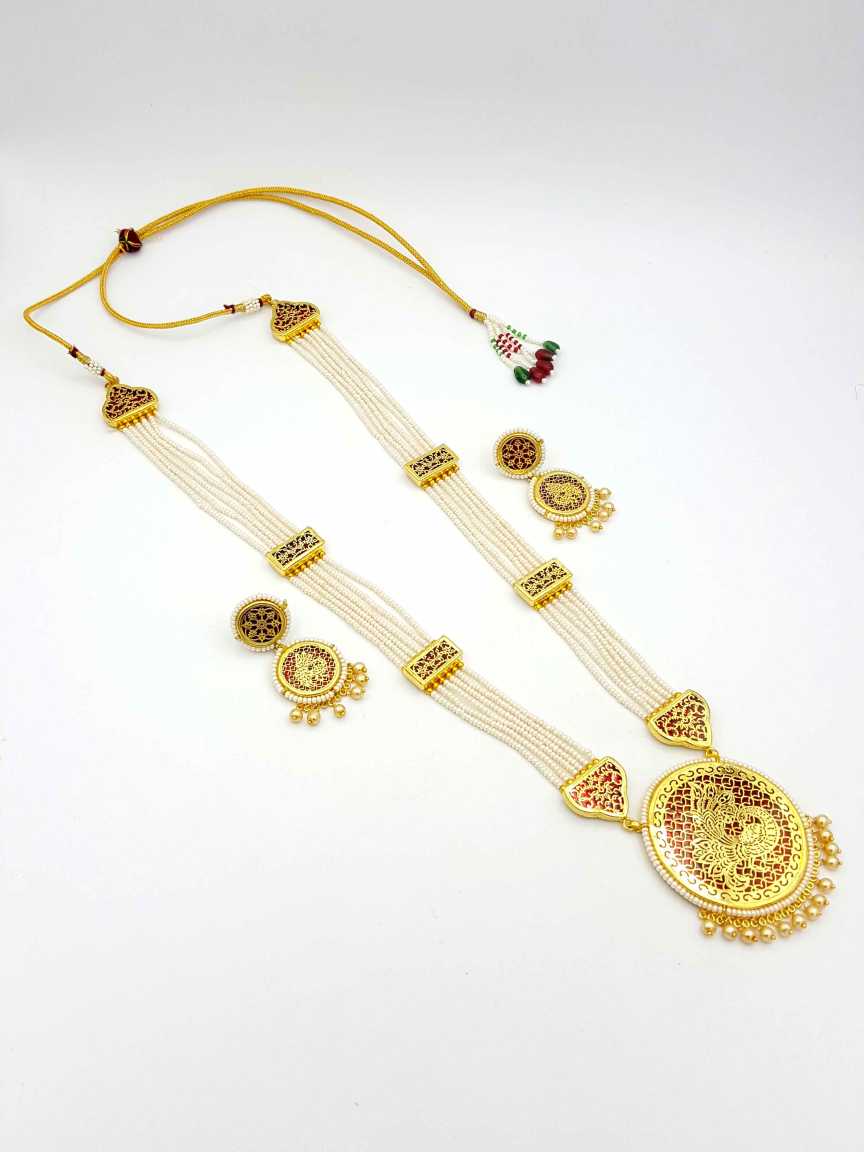 LONG NECKLACE SET WITH PENDANT in THEVA WORK Style | Design - 18797