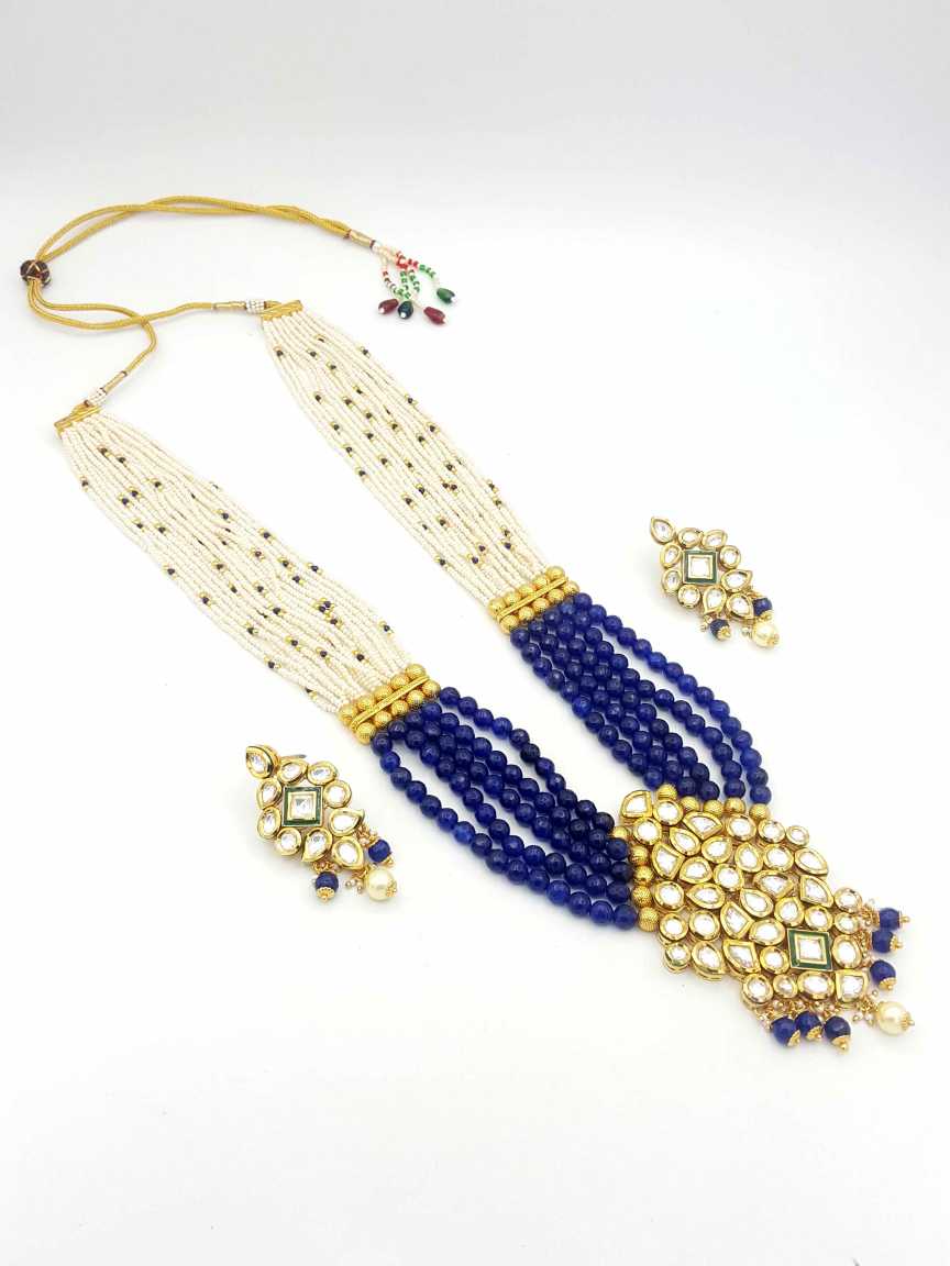 LONG NECKLACE SET WITH PENDANT in VILANDI KUNDAN Style | Design - 18934