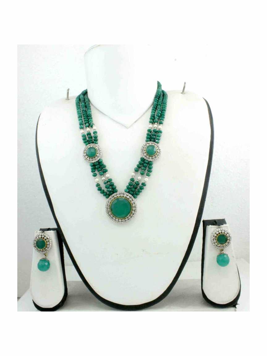 LONG NECKLACE SET WITH PENDANT in ANTIQUE VICTORIAN Style | Design - 12920