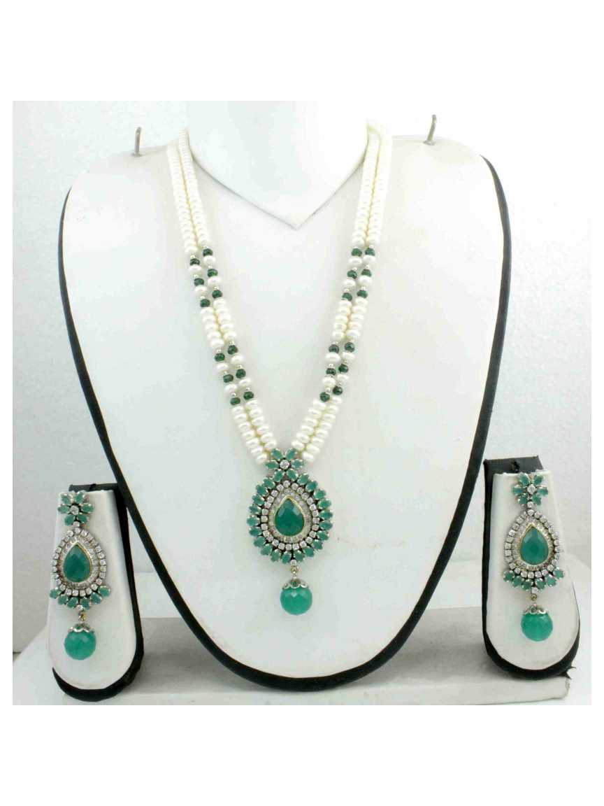 LONG NECKLACE SET WITH PENDANT in ANTIQUE VICTORIAN Style | Design - 12921