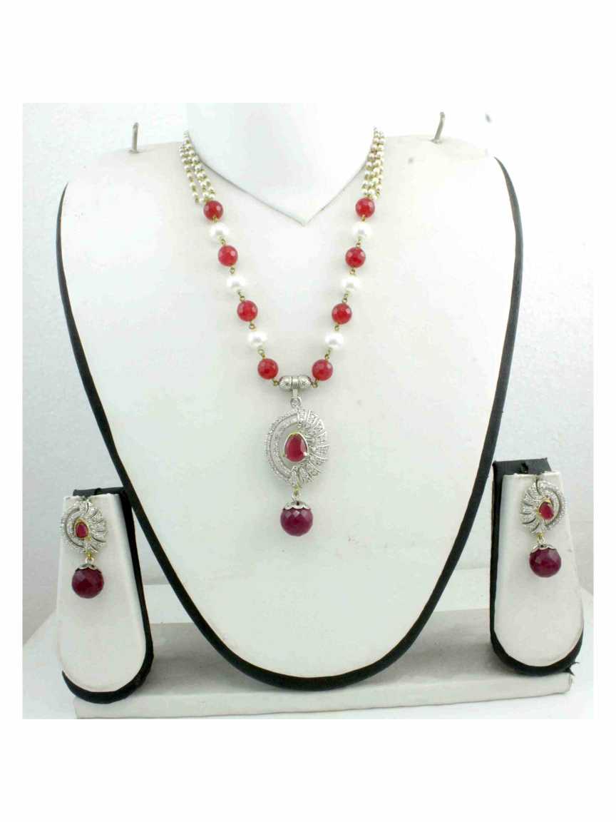 LONG NECKLACE SET WITH PENDANT in ANTIQUE VICTORIAN Style | Design - 12929