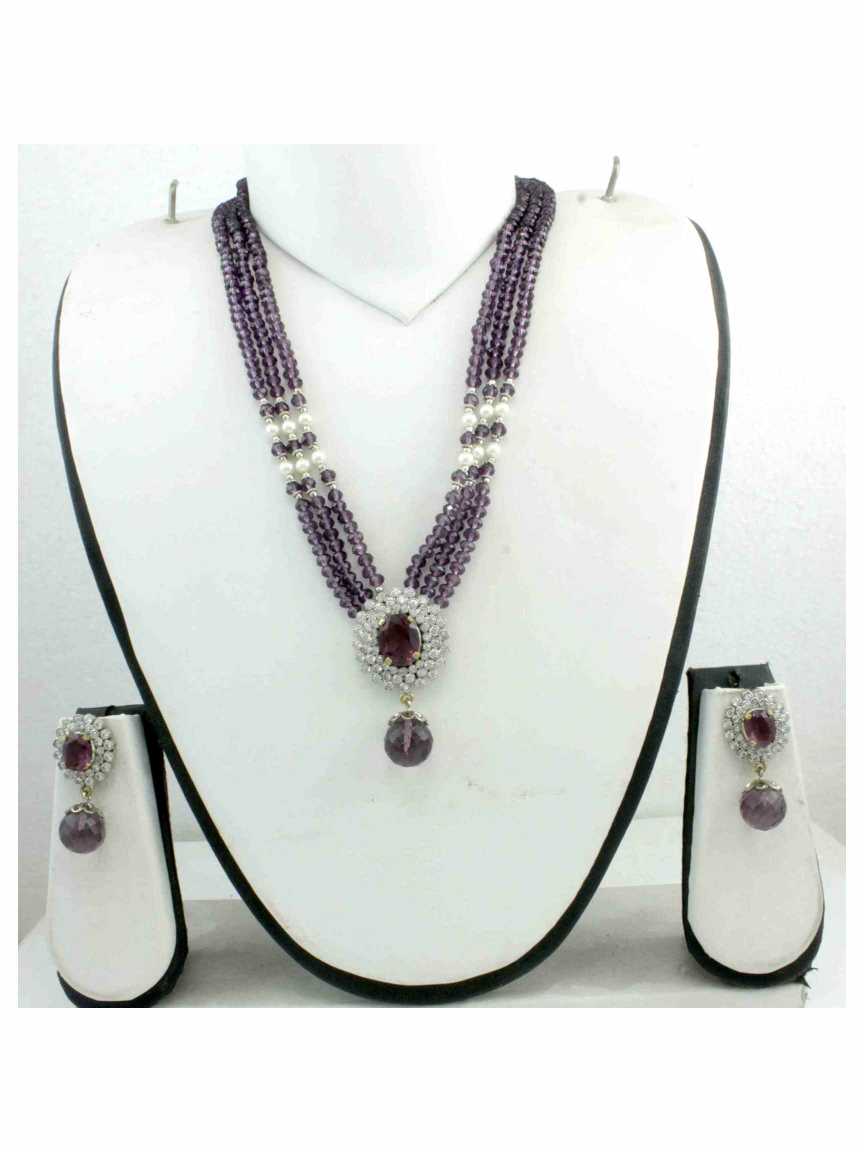 LONG NECKLACE SET WITH PENDANT in ANTIQUE VICTORIAN Style | Design - 12931