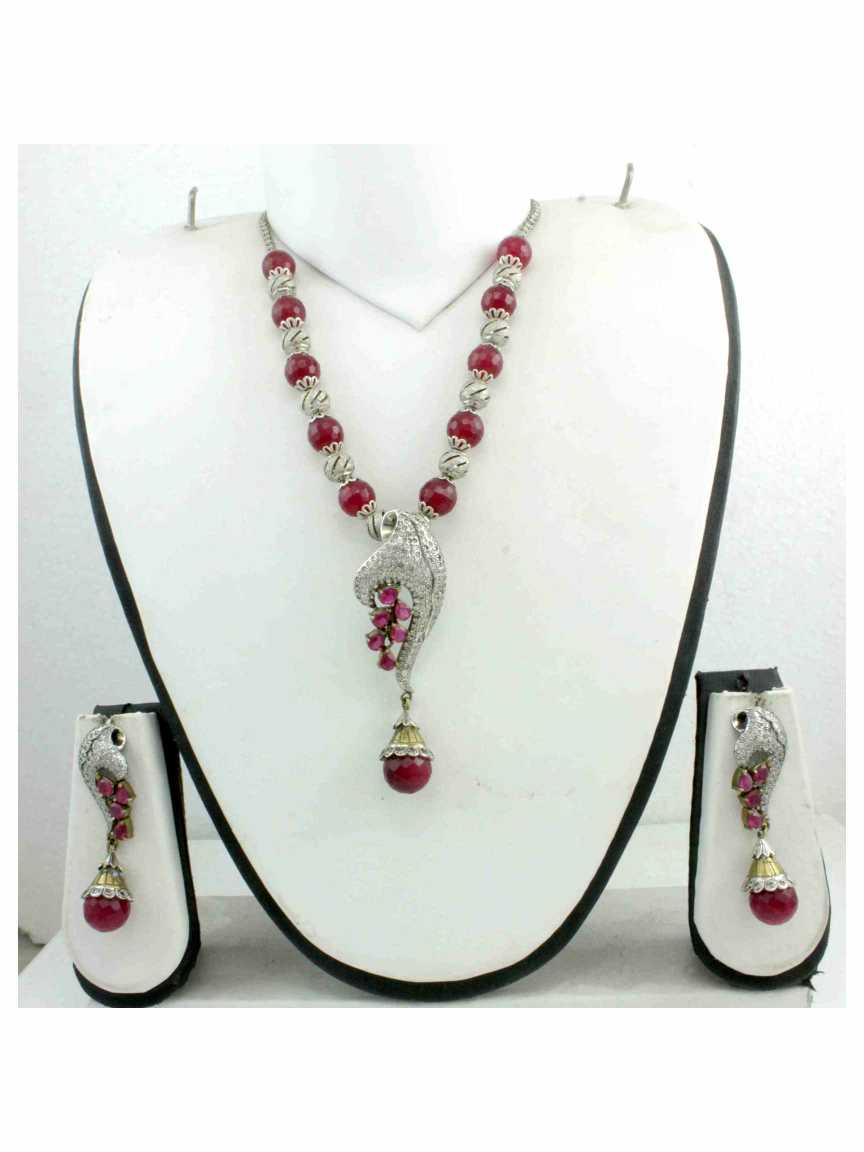 LONG NECKLACE SET WITH PENDANT in ANTIQUE VICTORIAN Style | Design - 12932