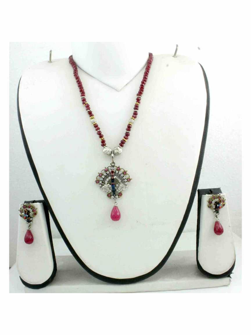 LONG NECKLACE SET WITH PENDANT in ANTIQUE VICTORIAN Style | Design - 12938