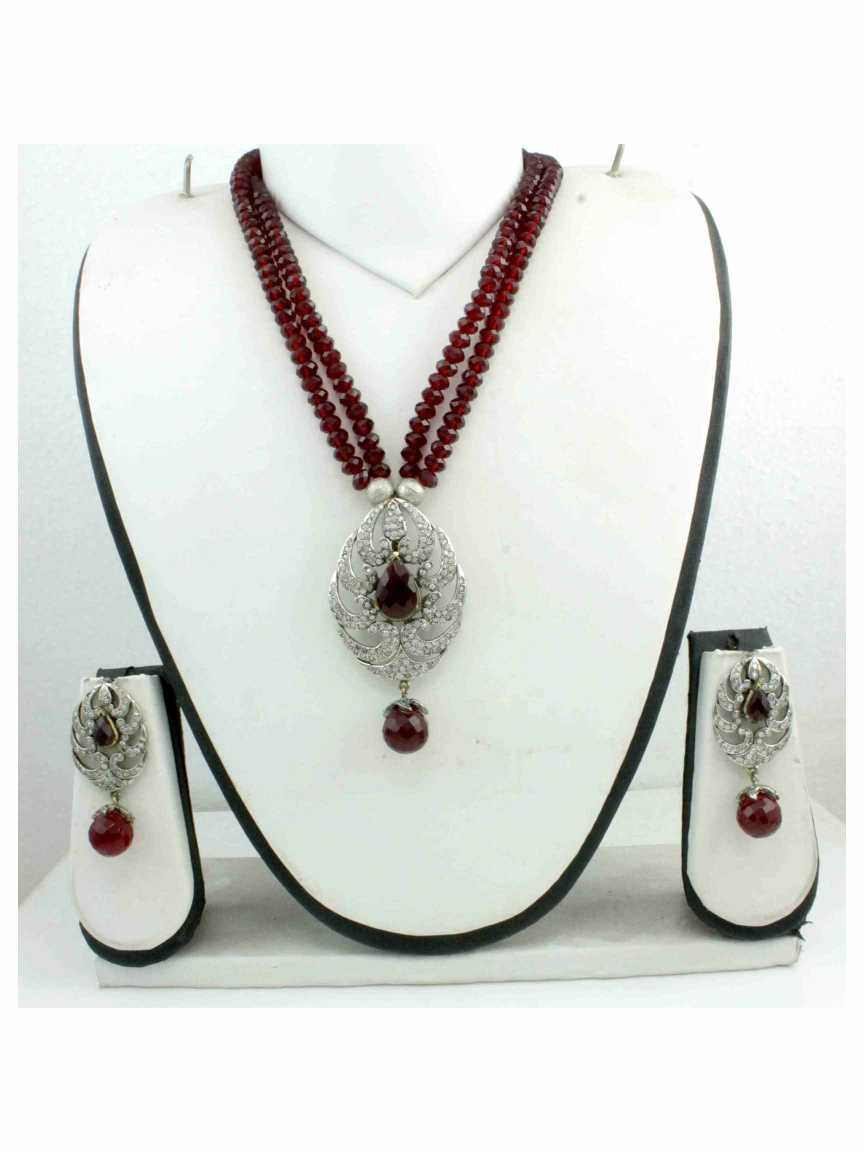 LONG NECKLACE SET WITH PENDANT in ANTIQUE VICTORIAN Style | Design - 12939