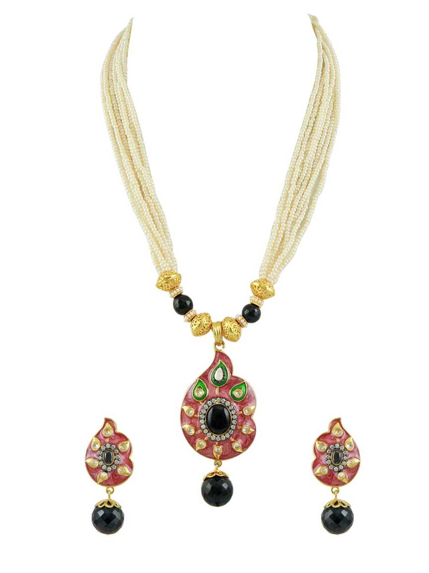 LONG NECKLACE SET WITH PENDANT in ANTIQUE VICTORIAN Style | Design - 15521