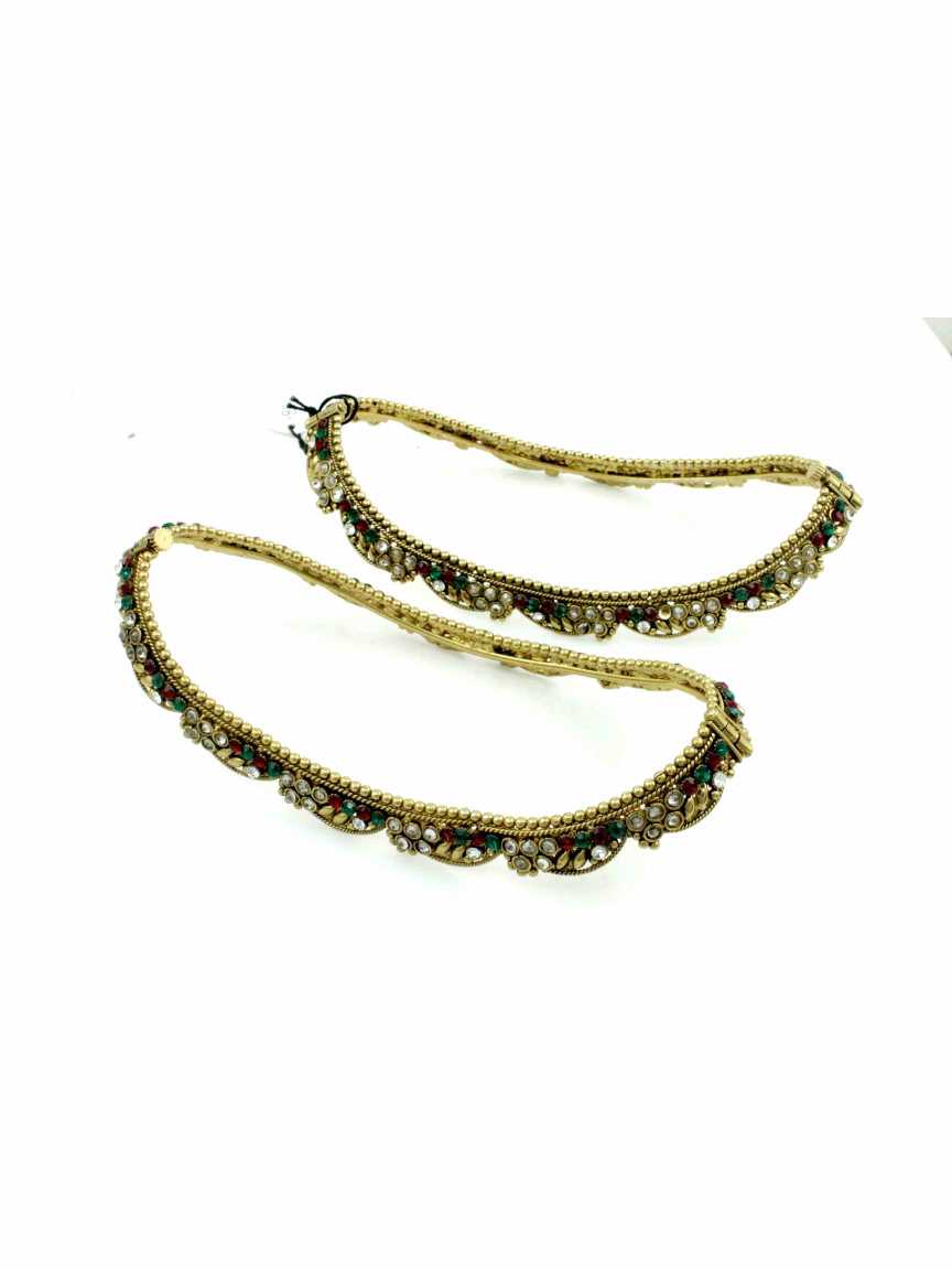 PAYAL ANKLET in CHECKERED POLKI Style | Design - 11852