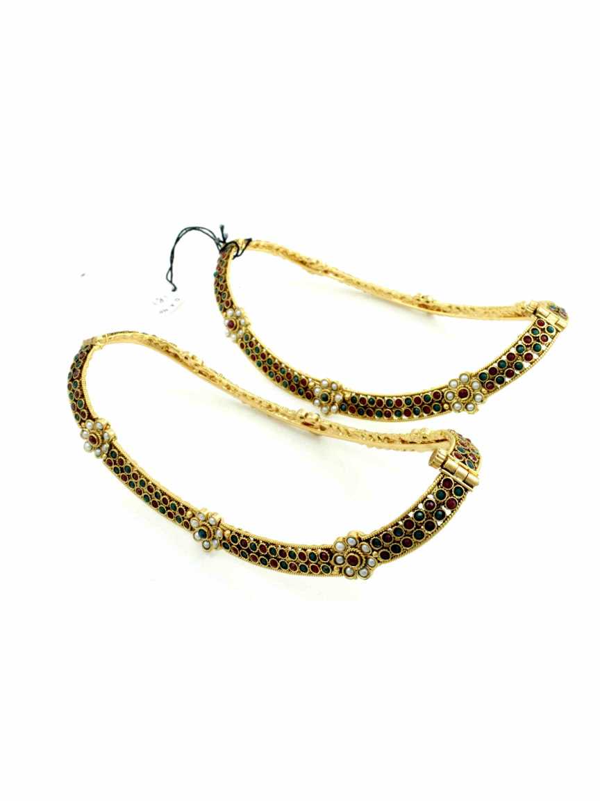 PAYAL ANKLET in CHECKERED POLKI Style | Design - 11853