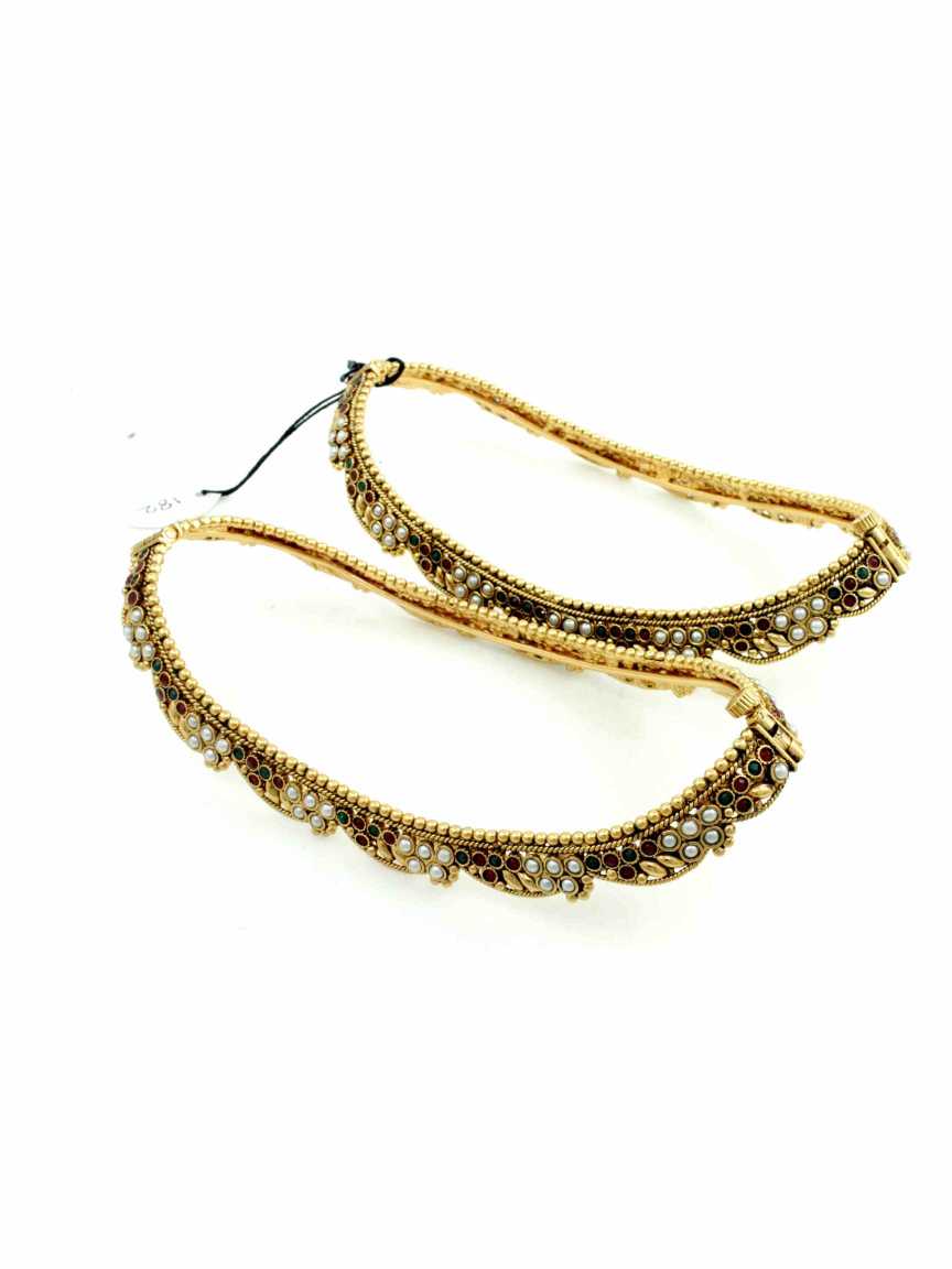 PAYAL ANKLET in CHECKERED POLKI Style | Design - 11854