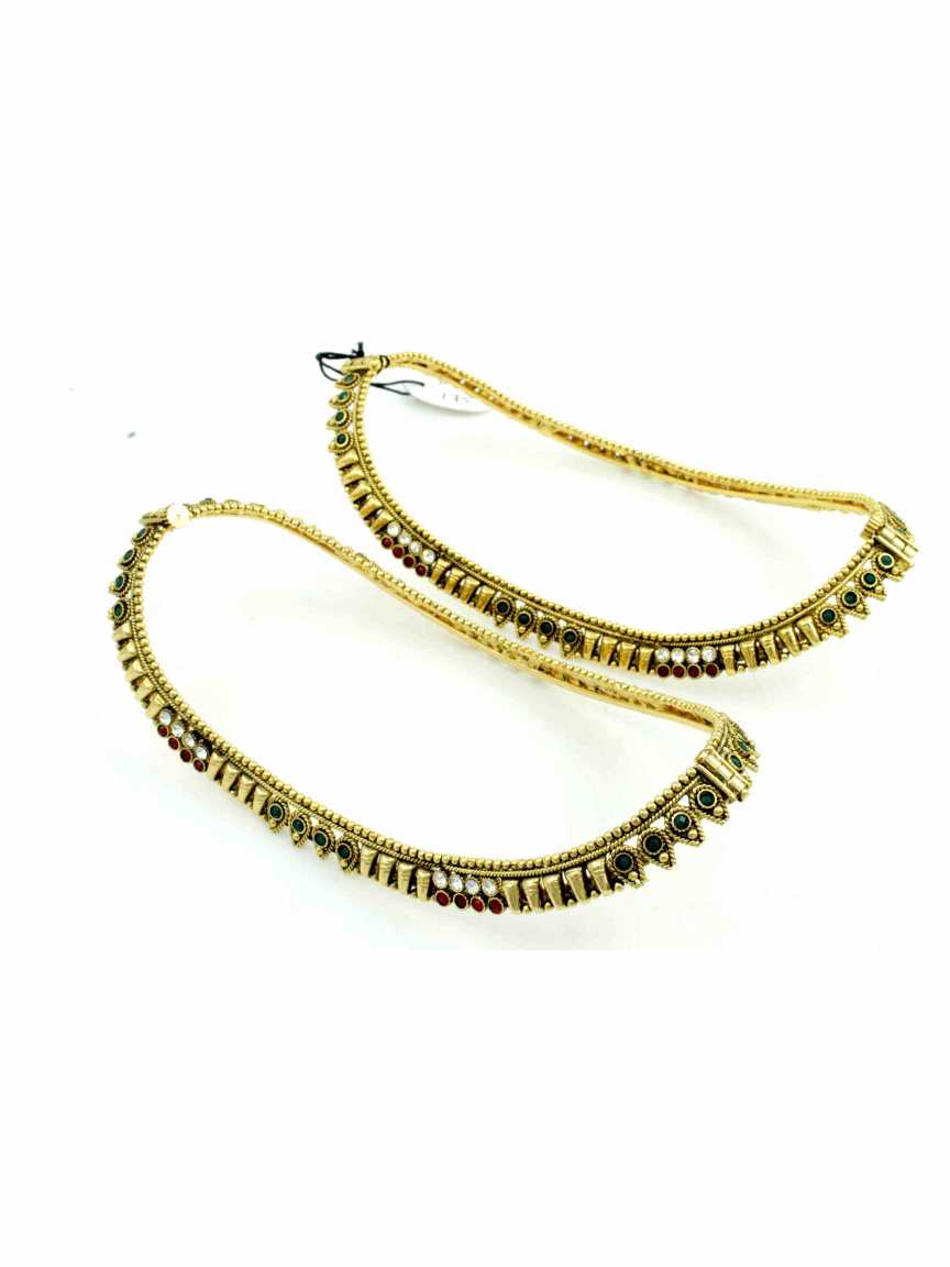 PAYAL ANKLET in CHECKERED POLKI Style | Design - 11855