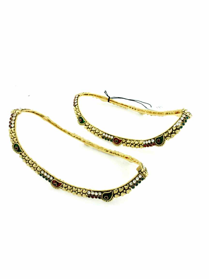 PAYAL ANKLET in CHECKERED POLKI Style | Design - 11856