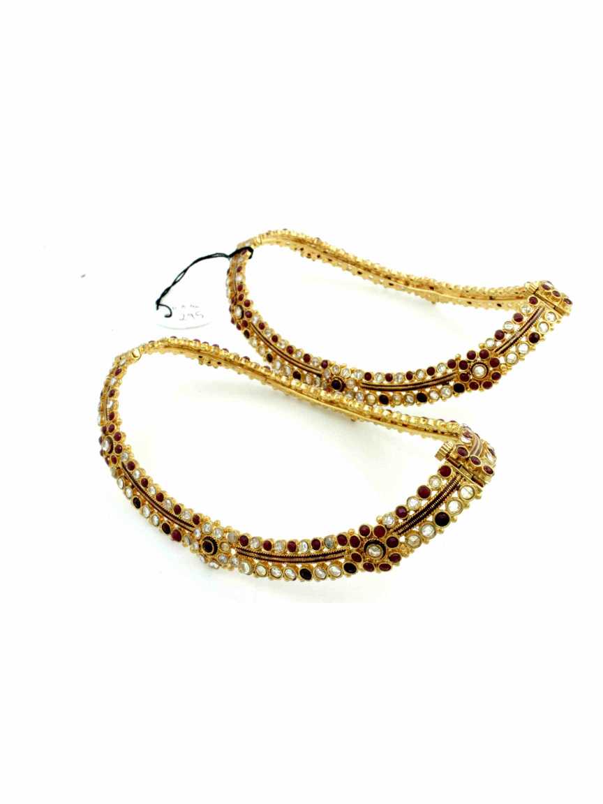 PAYAL ANKLET in CHECKERED POLKI Style | Design - 11858