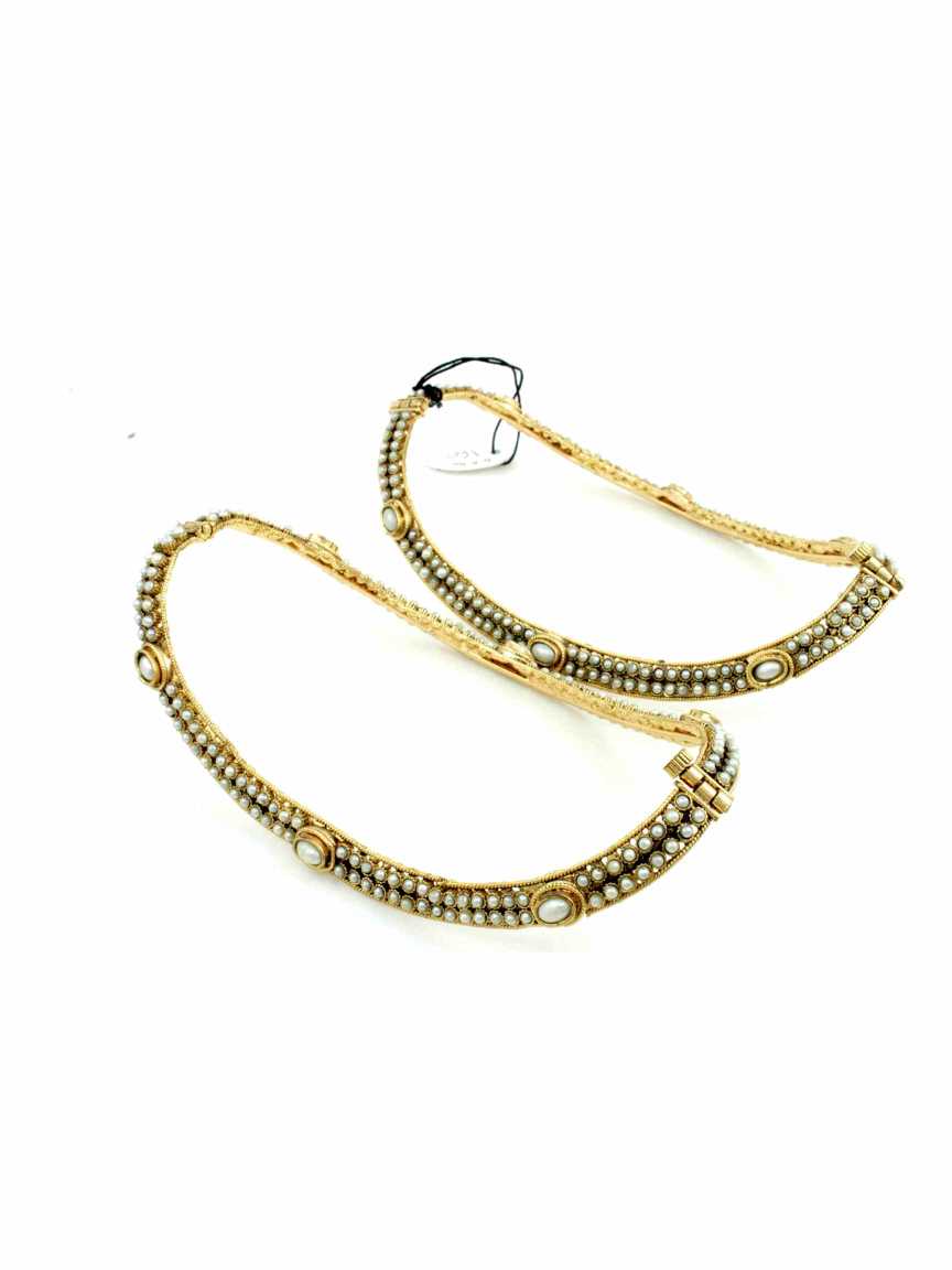 PAYAL ANKLET in CHECKERED POLKI Style | Design - 11861