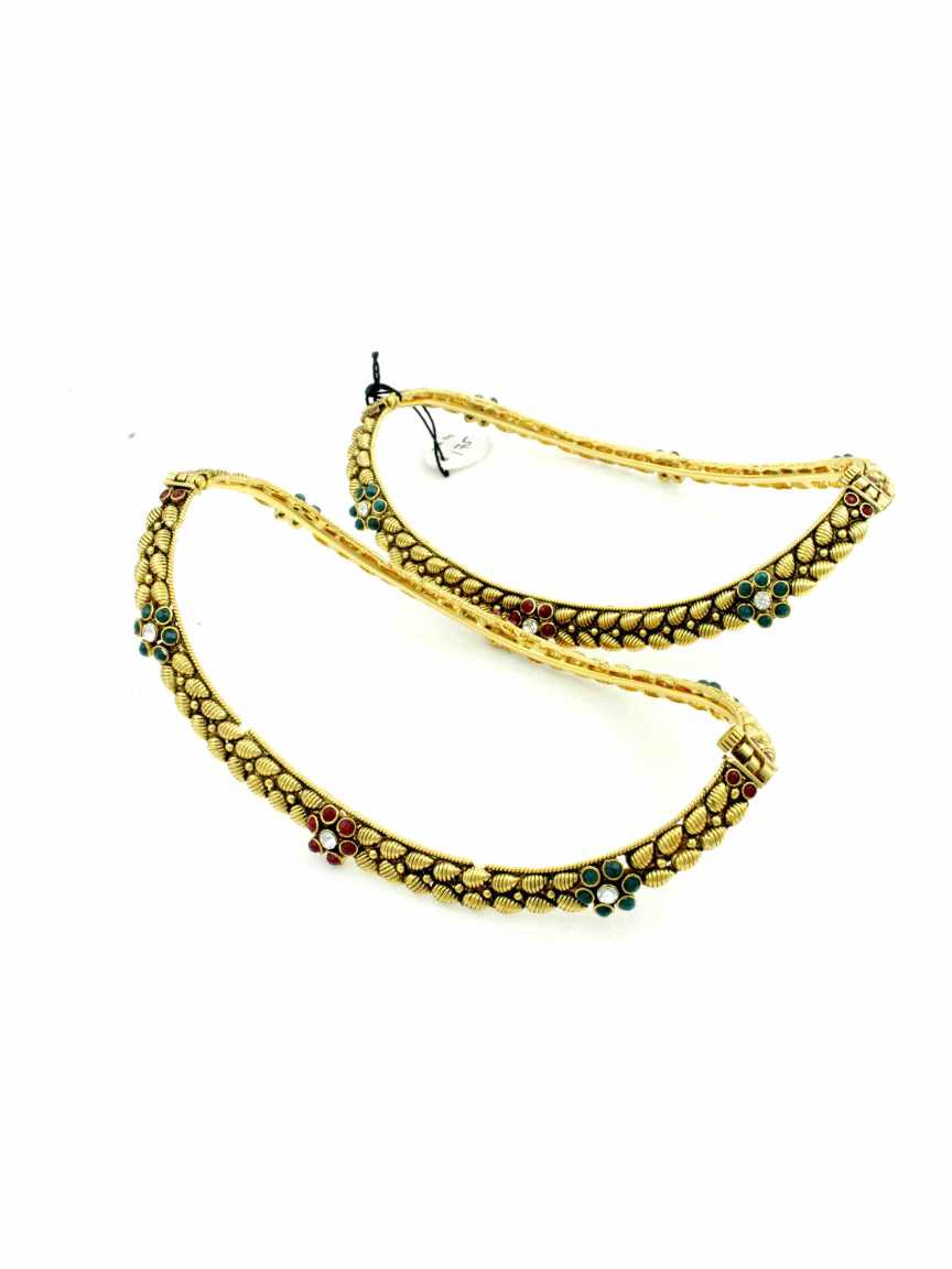 PAYAL ANKLET in CHECKERED POLKI Style | Design - 11862