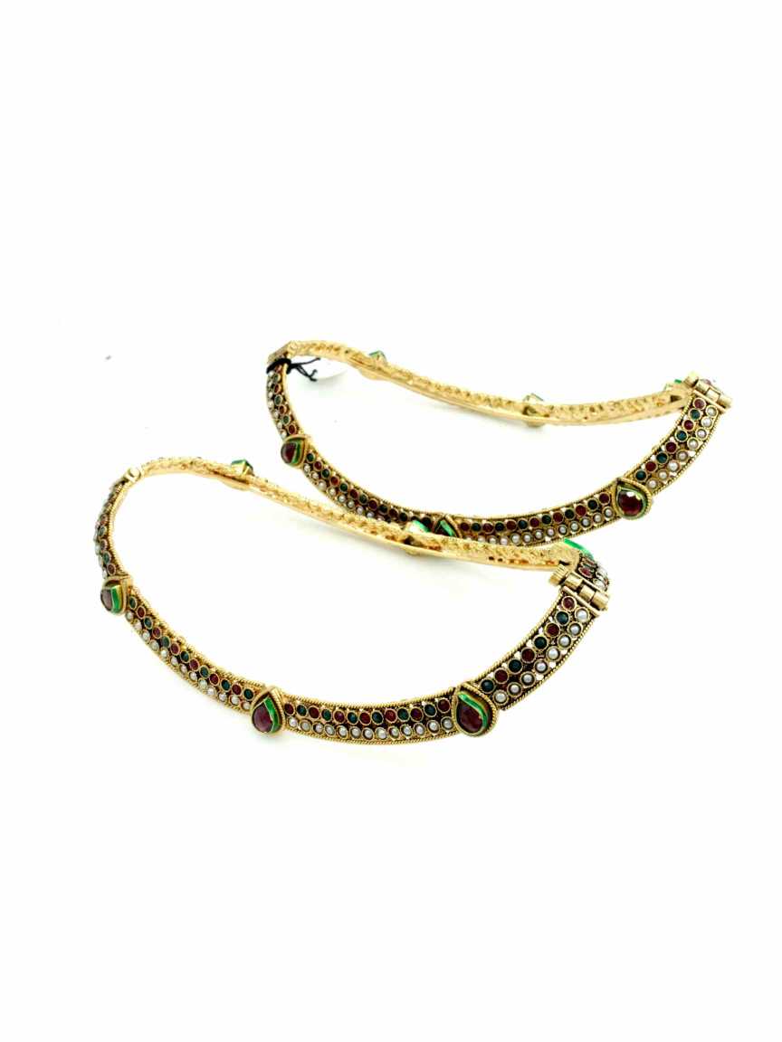 PAYAL ANKLET in CHECKERED POLKI Style | Design - 11863
