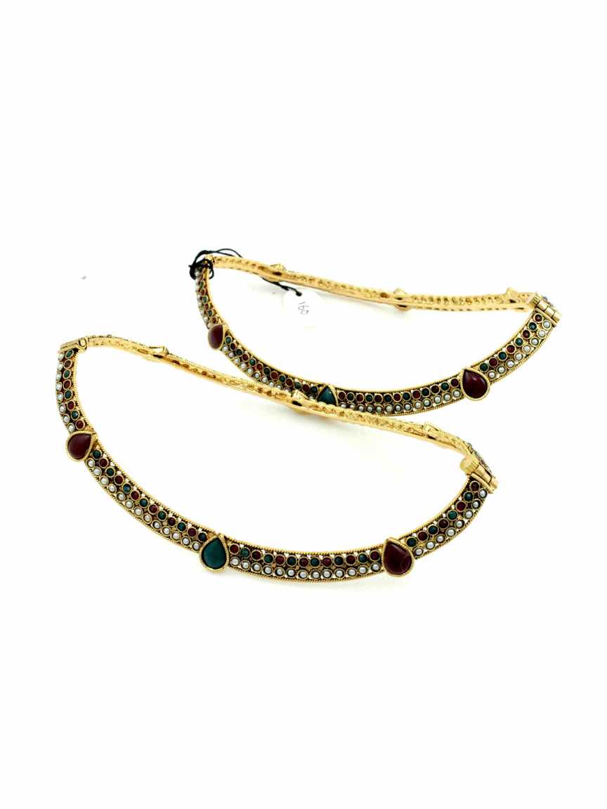 PAYAL ANKLET in CHECKERED POLKI Style | Design - 11865