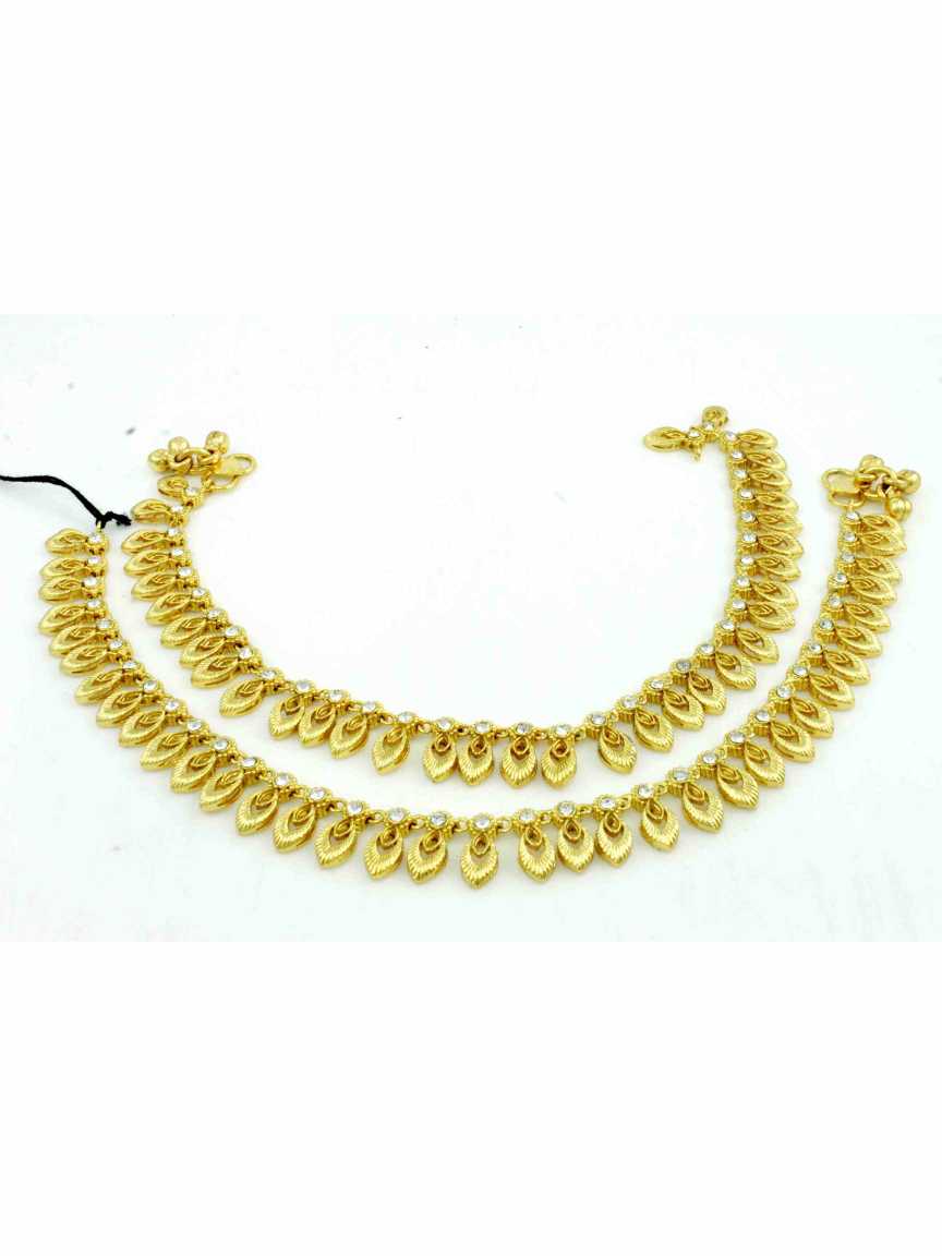 PAYAL ANKLET in CHECKERED POLKI Style | Design - 11925