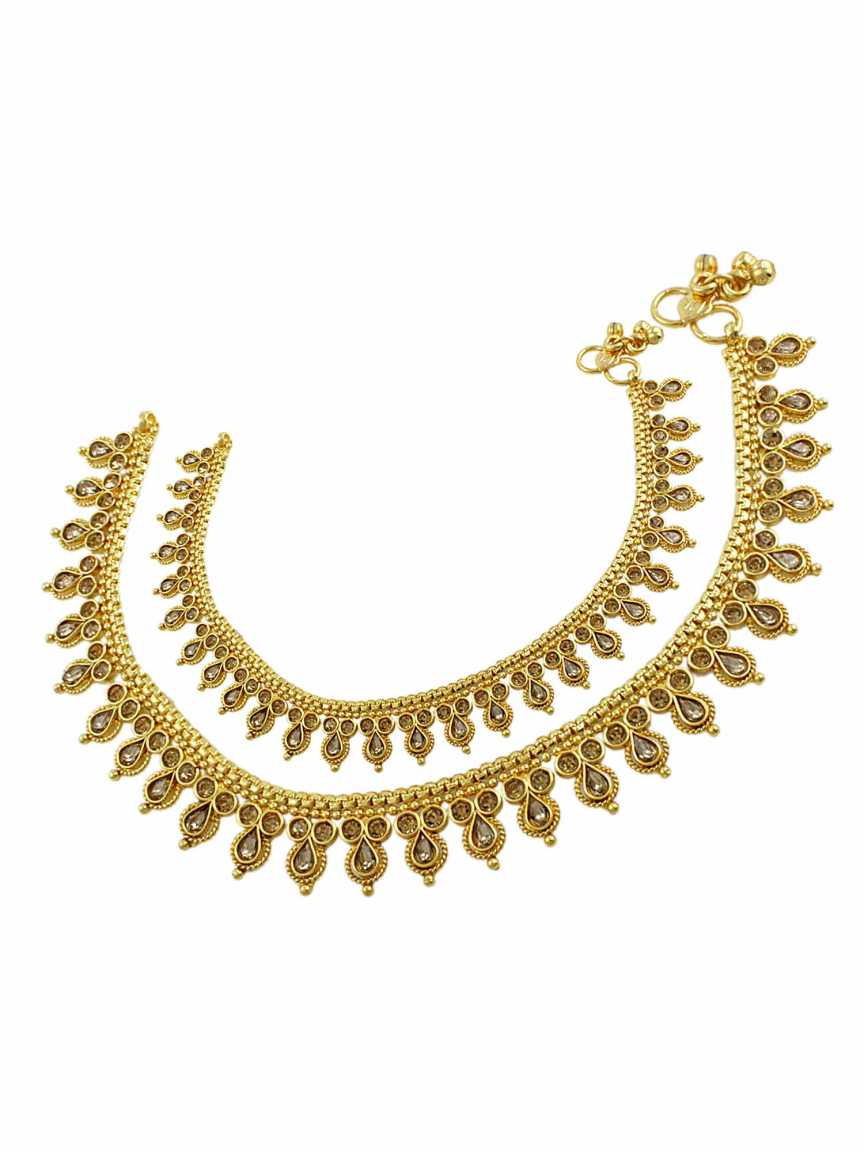 PAYAL ANKLET in CHECKERED POLKI Style | Design - 13957
