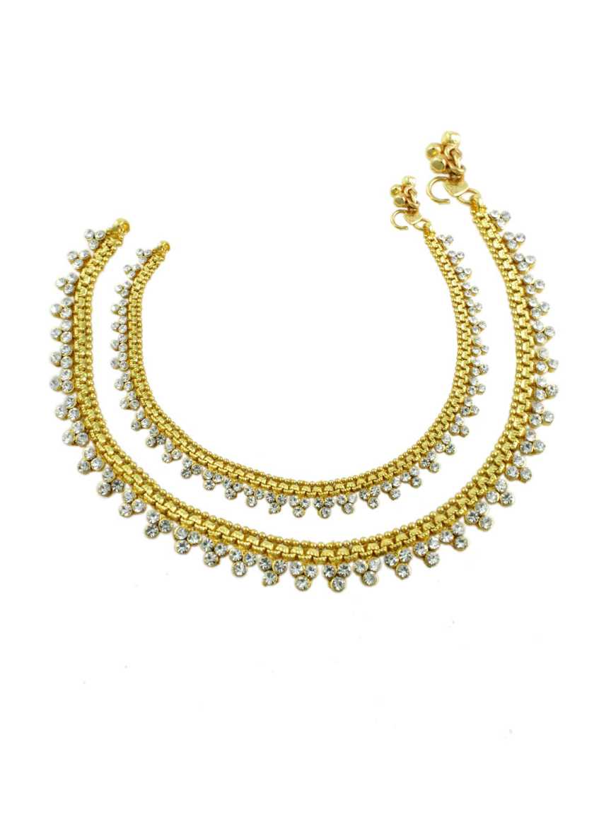 PAYAL ANKLET in CHECKERED POLKI Style | Design - 13960