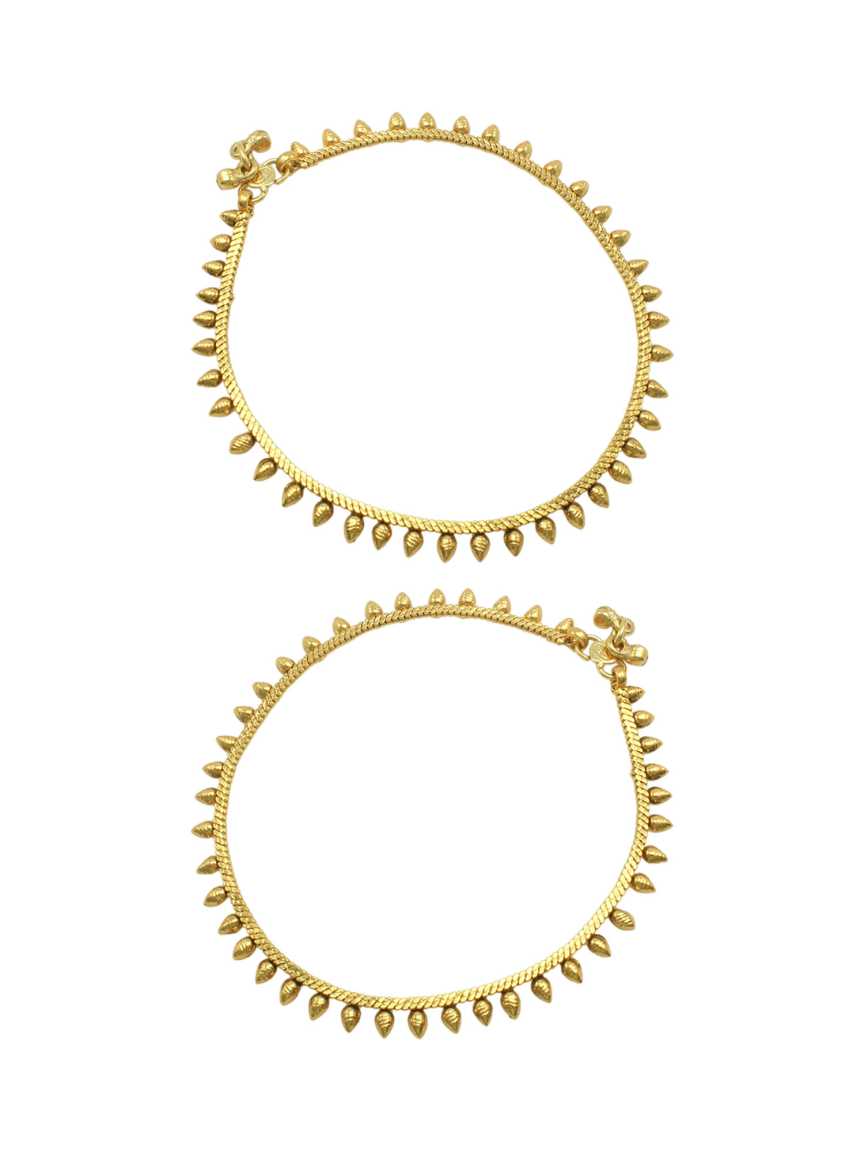 PAYAL ANKLET IN CHECKERED POLKI STYLE | DESIGN - 17403