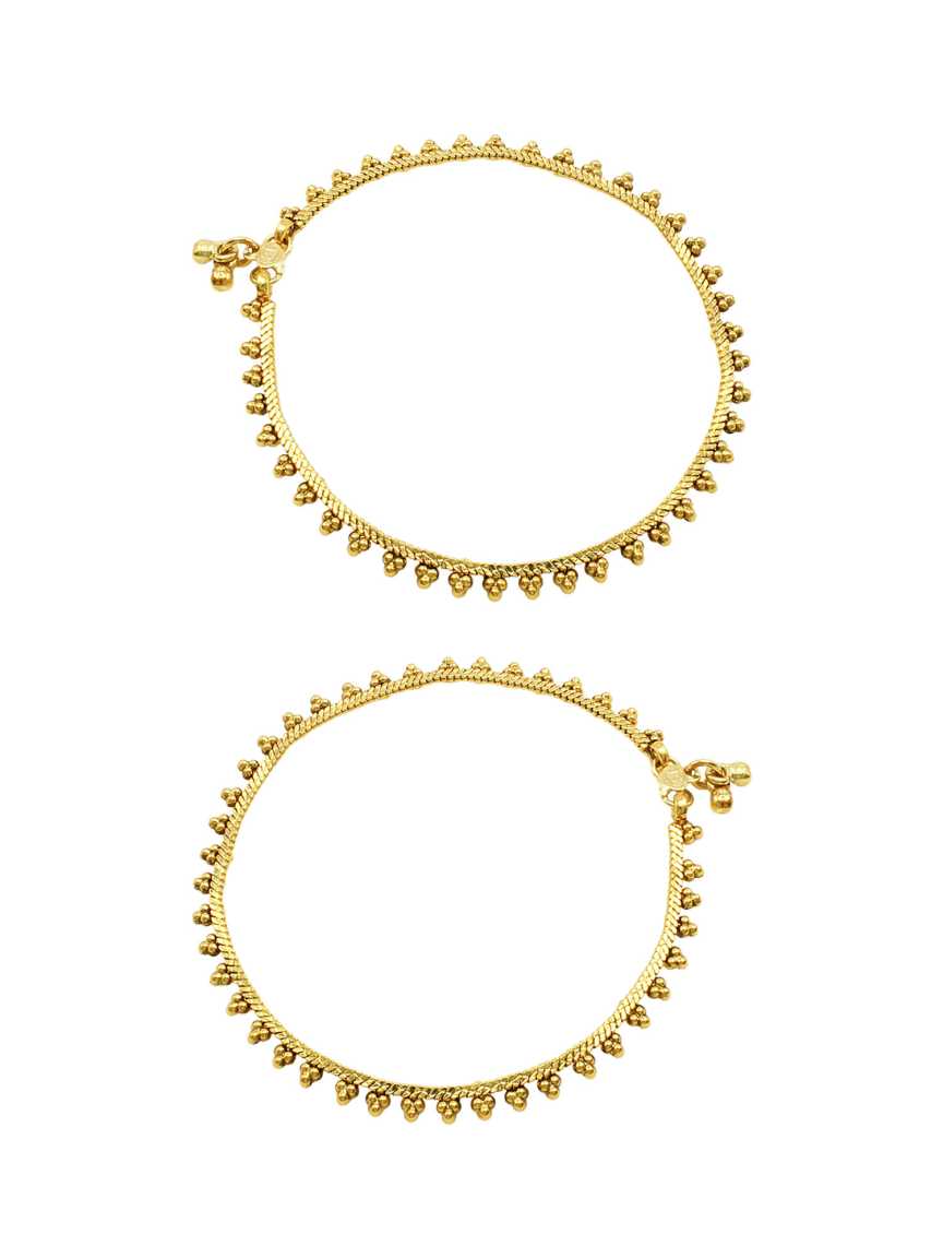 PAYAL ANKLET IN CHECKERED POLKI STYLE | DESIGN - 17404