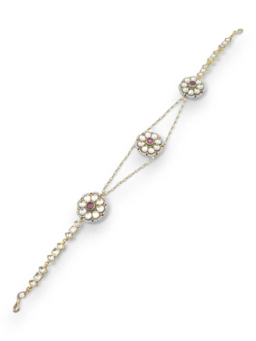SHEESH PATTI HAIR BAND IN JADAU KUNDAN STYLE | DESIGN - 23069