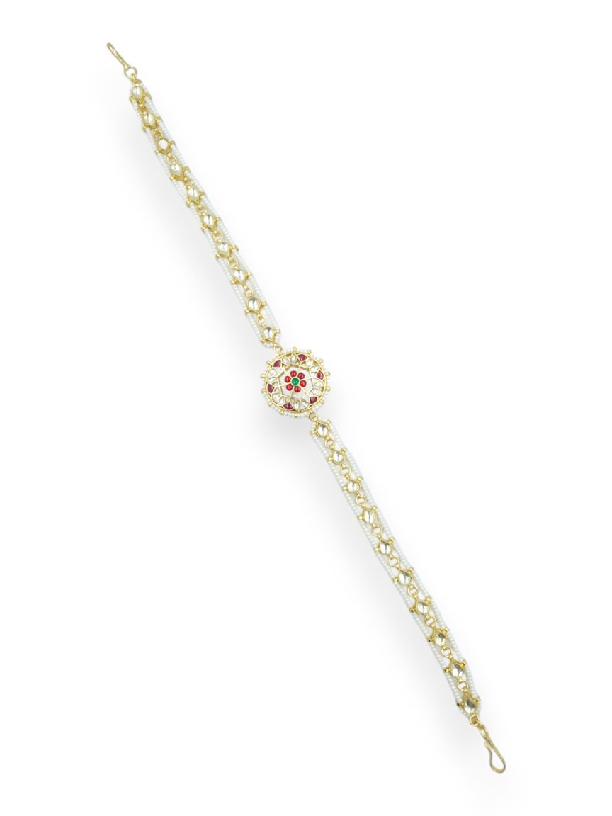 SHEESH PATTI HAIR BAND IN JADAU KUNDAN STYLE | DESIGN - 23483