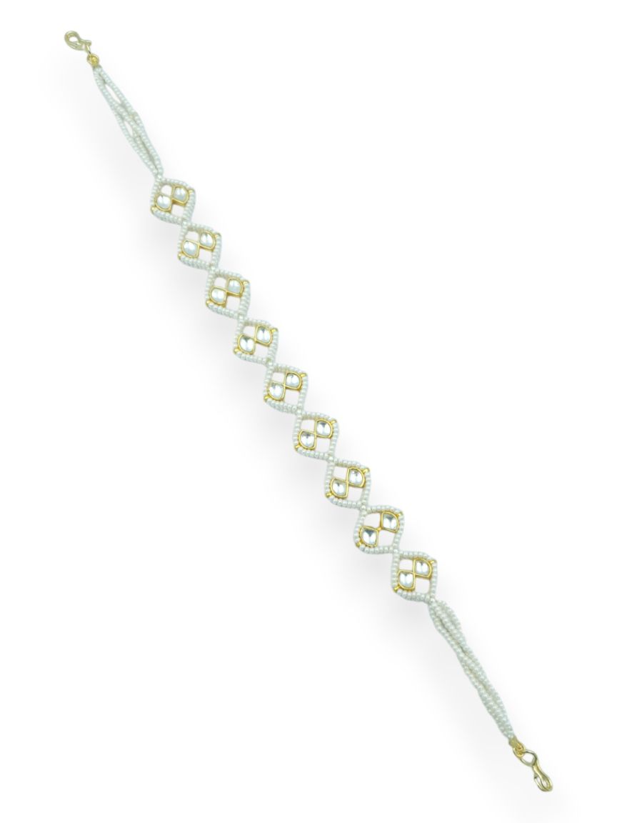 SHEESH PATTI HAIR BAND IN JADAU KUNDAN STYLE | DESIGN - 23800