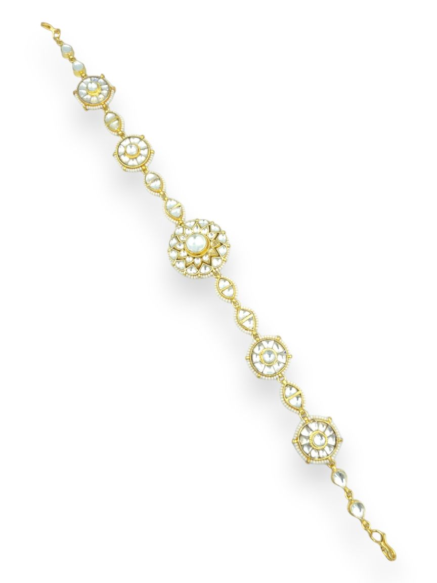 SHEESH PATTI HAIR BAND IN JADAU KUNDAN STYLE | DESIGN - 23976